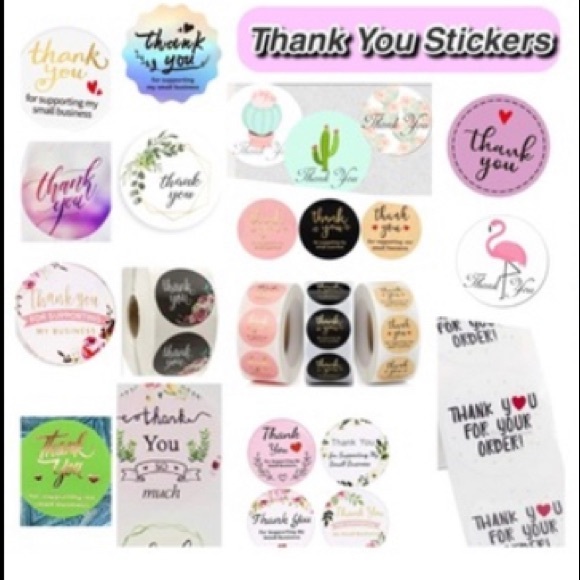 Special 5 Rolls Thank You Stickers 500 ct Mystery Box Bundle labels Variety - Picture 2 of 5